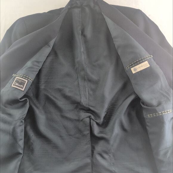 Wimbledon Of England Wool Blend Navy Gold Button Suit Jacket Men's 56R - Picture 4 of 11